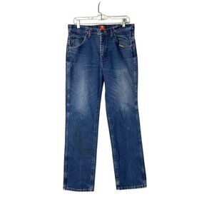 Wrangler Men's 36MWZ Slim Fit Jeans 33W 32L Denim Blue Straight Leg Casual Wear